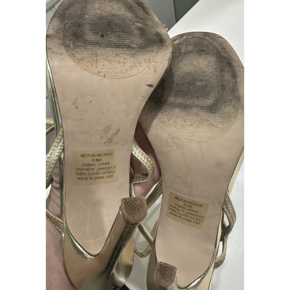 Steve Madden Nectur Strappy Heeled Sandal (Womens) - Gold - Size 8.5 M NYE Party - Picture 5 of 6